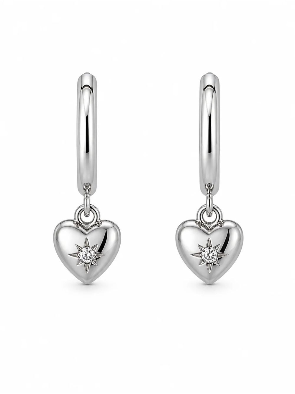 Silver Heart Huggie (Style #20)